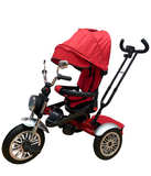 Tricicleta L-Sun SL03, cu pozitie de somn, scaun rotativ si muzica distractiva,roti cauciuc,  culoare ROSU