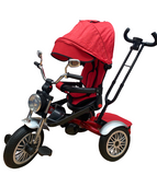 Tricicleta L-Sun SL03, cu pozitie de somn, scaun rotativ si muzica distractiva,roti cauciuc,  culoare ROSU